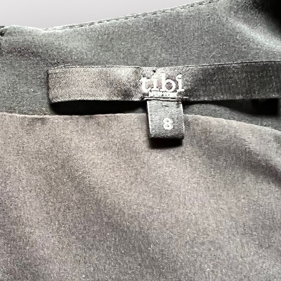 Tibi Size 8 Black Virgin Wool Worth Embroidered V-Neck Fit & Flare Mini Dress - Picture 4 of 13